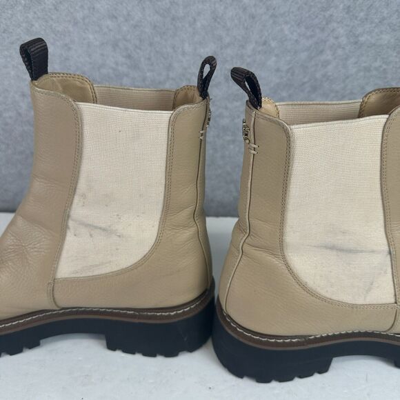 Sam Edelman Laguna Chelsea Boots Womens Size 9.5 Beige Leather WP‎ Pull On Shoes - Picture 6 of 14